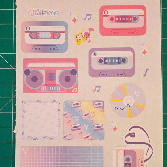 Mix tape planner/junk journal sticker sheet