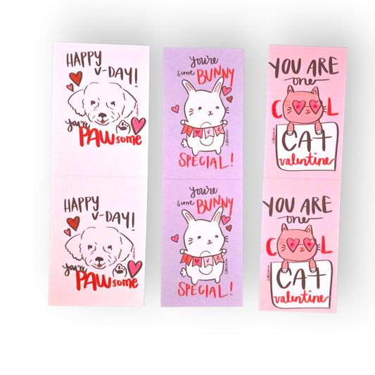 Valentines Class Set 32 cards - Cute Critters