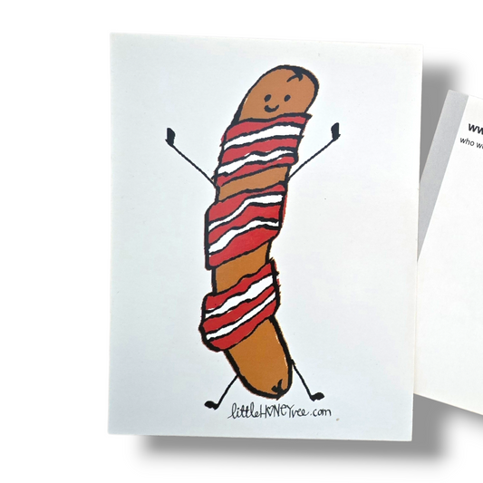 Bacon Wrapped Hotdog postcard