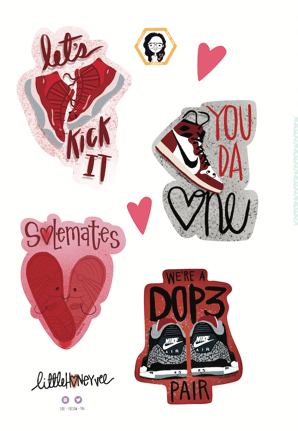 J VDAY Sticker Sheet