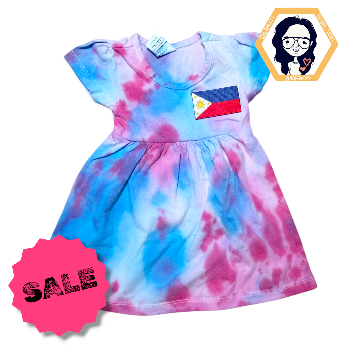 $ALE TIE DYE PI FLAG DRESS