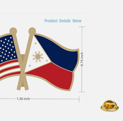 FILIPINO X AMERICAN FLAG ENAMEL PIN