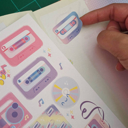 Mix tape planner/junk journal sticker sheet