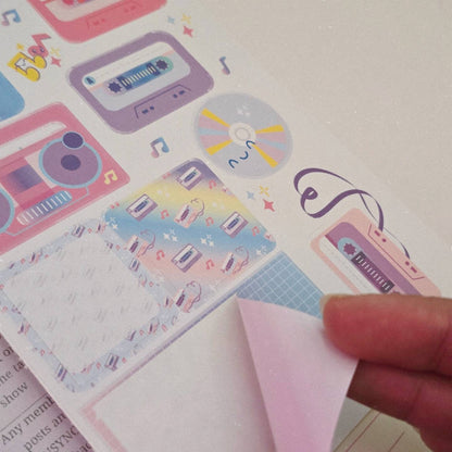 Mix tape planner/junk journal sticker sheet