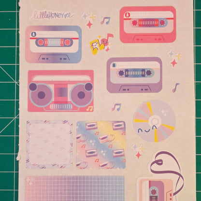 Mix tape planner/junk journal sticker sheet
