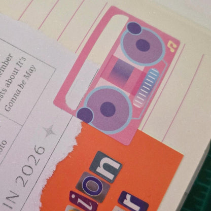 Mix tape planner/junk journal sticker sheet