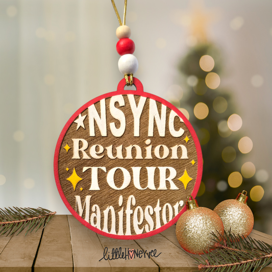 NSYNC REUNION TOUR MANIFESTOR  WOODEN ORNAMENT