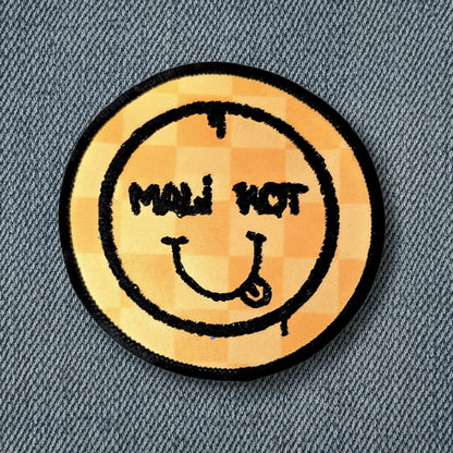 MALIKOT happy face iron on patch