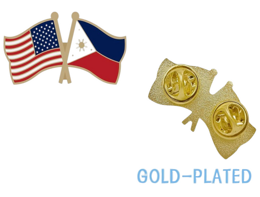 FILIPINO X AMERICAN FLAG ENAMEL PIN