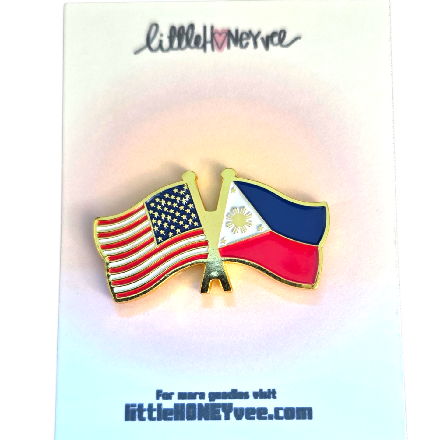FILIPINO X AMERICAN FLAG ENAMEL PIN