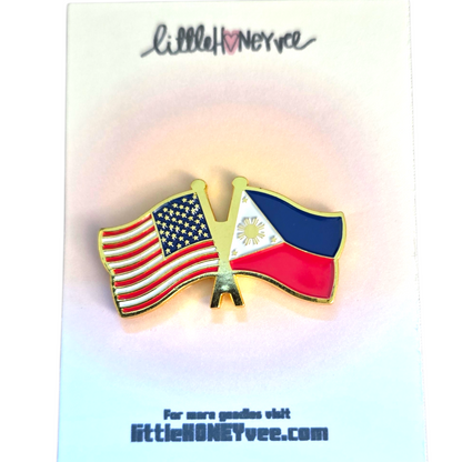 FILIPINO X AMERICAN FLAG ENAMEL PIN