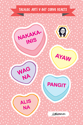 Tagalog Convo hearts Sticker Sheet Set