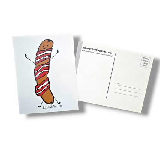 Bacon Wrapped Hotdog postcard