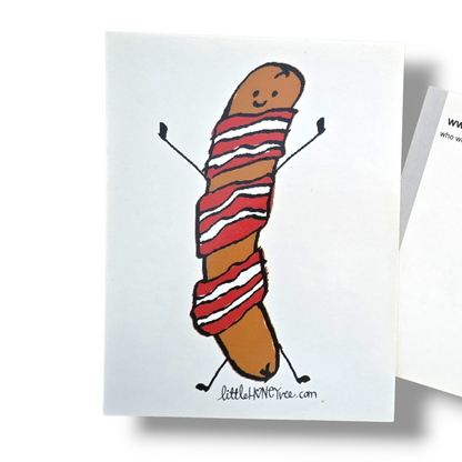 Bacon Wrapped Hotdog postcard